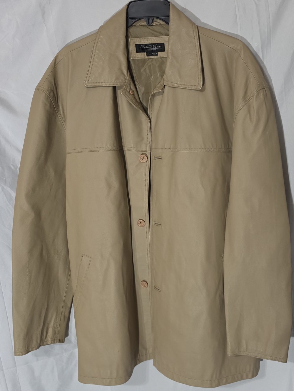 Tan Leather Trench Coat